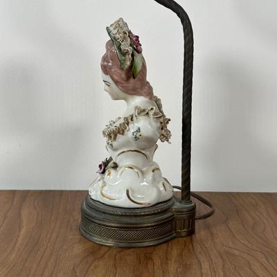 LOT 33M: Two Vintage Victorian Porcelain Bust Table Lamps