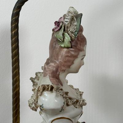 LOT 33M: Two Vintage Victorian Porcelain Bust Table Lamps