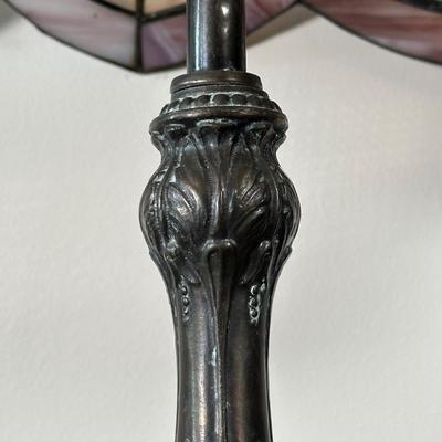LOT 34M: Vintage Tiffany Style Stained Glass Table Lamp