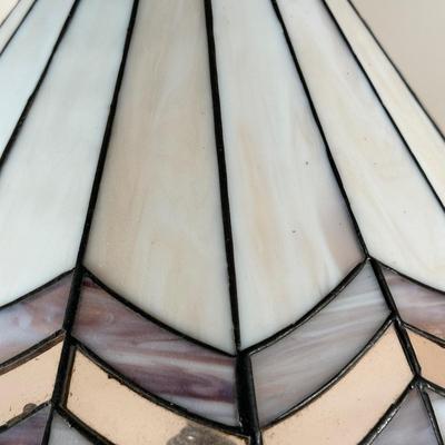 LOT 34M: Vintage Tiffany Style Stained Glass Table Lamp