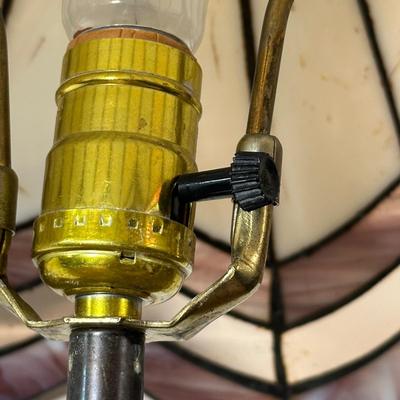LOT 34M: Vintage Tiffany Style Stained Glass Table Lamp