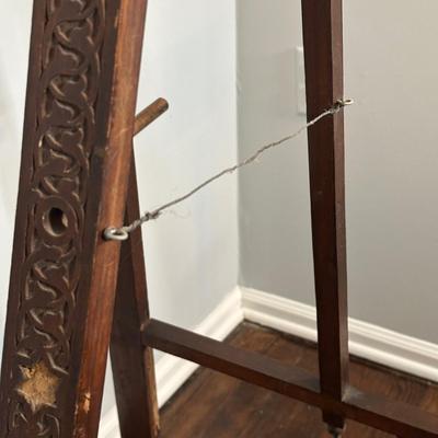 LOT 35M: Antique Moorish Carved Hardwood & Mother Of Pearl inlaid Easel Circa 1920’s