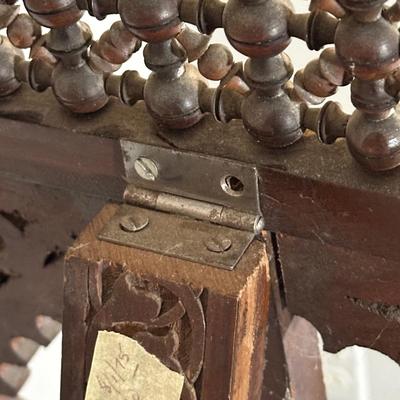 LOT 35M: Antique Moorish Carved Hardwood & Mother Of Pearl inlaid Easel Circa 1920’s
