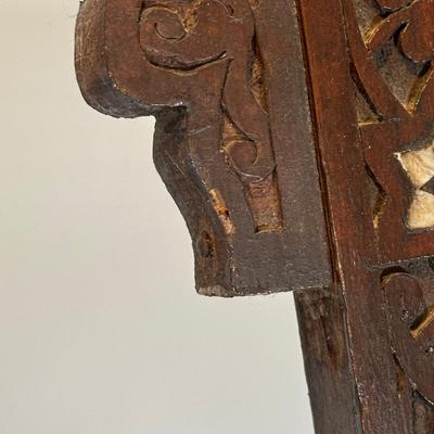 LOT 35M: Antique Moorish Carved Hardwood & Mother Of Pearl inlaid Easel Circa 1920’s