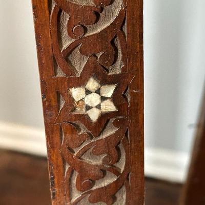 LOT 35M: Antique Moorish Carved Hardwood & Mother Of Pearl inlaid Easel Circa 1920’s