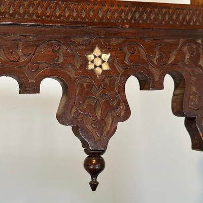 LOT 35M: Antique Moorish Carved Hardwood & Mother Of Pearl inlaid Easel Circa 1920’s
