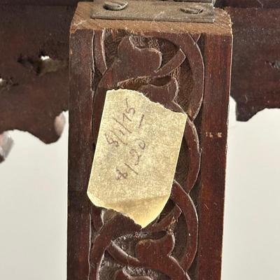 LOT 35M: Antique Moorish Carved Hardwood & Mother Of Pearl inlaid Easel Circa 1920’s