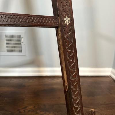 LOT 35M: Antique Moorish Carved Hardwood & Mother Of Pearl inlaid Easel Circa 1920’s