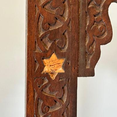 LOT 35M: Antique Moorish Carved Hardwood & Mother Of Pearl inlaid Easel Circa 1920’s