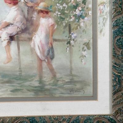 LOT 37X: "Fishing Fun" Framed Print by Willem Haenraets