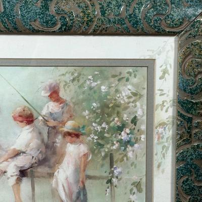 LOT 37X: "Fishing Fun" Framed Print by Willem Haenraets