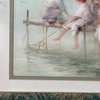 LOT 37X: "Fishing Fun" Framed Print by Willem Haenraets