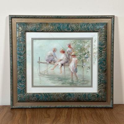 LOT 37X: "Fishing Fun" Framed Print by Willem Haenraets