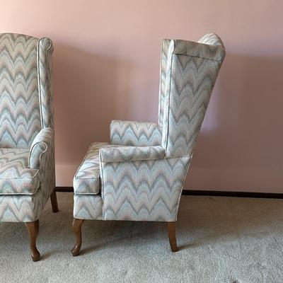 LOT 61L: Beautiful Pair Of Antique Wingback Chairs