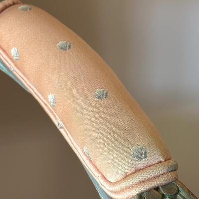 LOT 62L: Pair of Antique French Louis XVI Style Carved Silk Chairs
