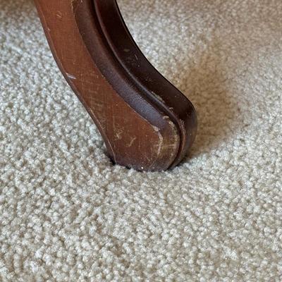 LOT 63L: Antique Victorian Carved Walnut Marble Top Parlor Table