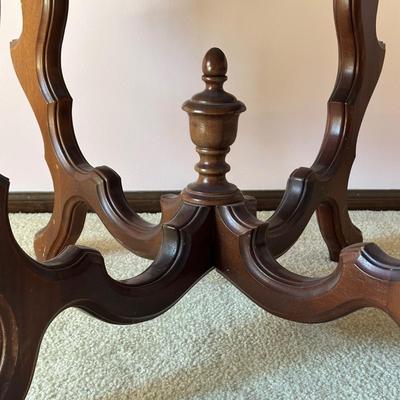 LOT 63L: Antique Victorian Carved Walnut Marble Top Parlor Table