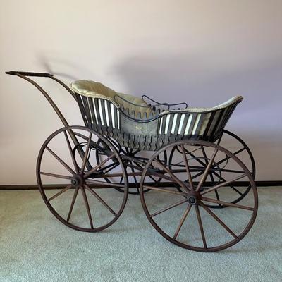 LOT 66L: Antique 19th Century Baby Carriage