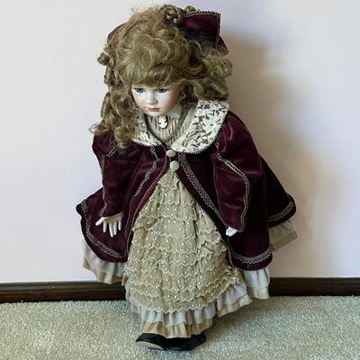 LOT 67L: Vintage Wicker Doll Carriage w/ Delton Doll, Seymour Mann Doll & More