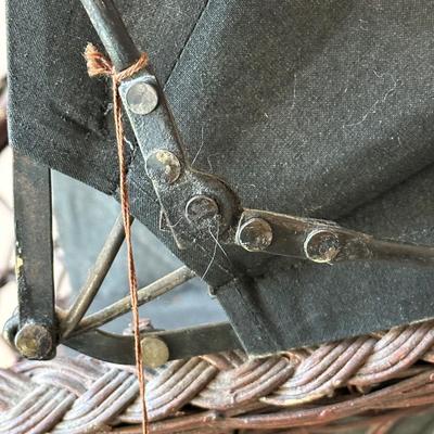 LOT 67L: Vintage Wicker Doll Carriage w/ Delton Doll, Seymour Mann Doll & More