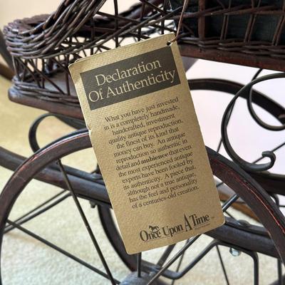 LOT 67L: Vintage Wicker Doll Carriage w/ Delton Doll, Seymour Mann Doll & More