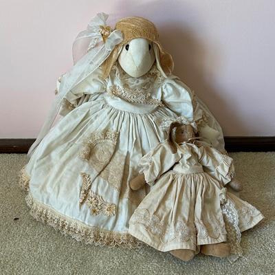 LOT 67L: Vintage Wicker Doll Carriage w/ Delton Doll, Seymour Mann Doll & More