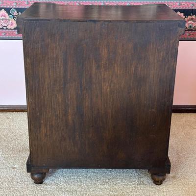 LOT 68L: Pair Of Antique Cane Chair w/ 1 Drawer 1 Door End Table