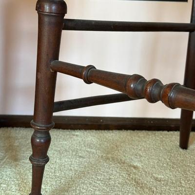 LOT 68L: Pair Of Antique Cane Chair w/ 1 Drawer 1 Door End Table