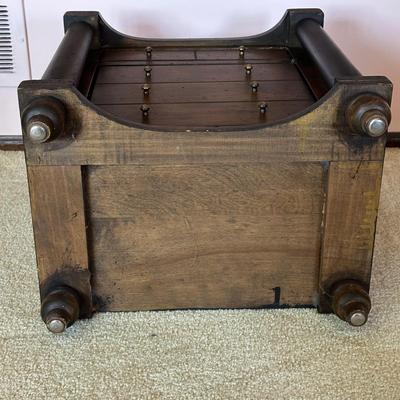 LOT 68L: Pair Of Antique Cane Chair w/ 1 Drawer 1 Door End Table