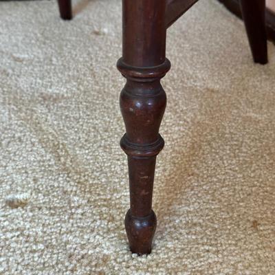 LOT 68L: Pair Of Antique Cane Chair w/ 1 Drawer 1 Door End Table