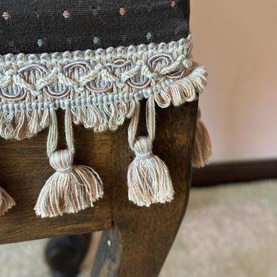 LOT 70L: Two Antique Wooden Foot Stools & Side Table w/ Drawer
