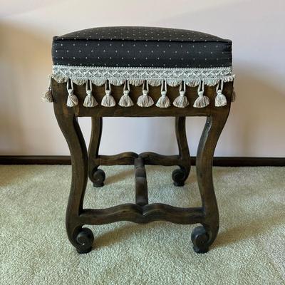 LOT 70L: Two Antique Wooden Foot Stools & Side Table w/ Drawer