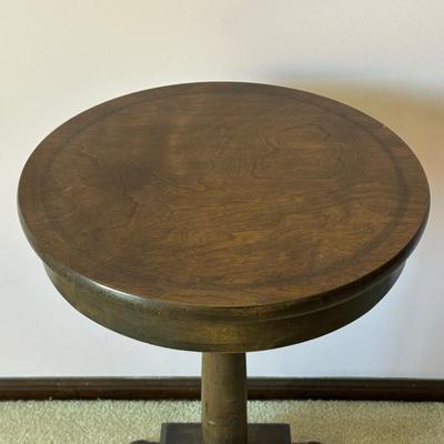 LOT 70L: Two Antique Wooden Foot Stools & Side Table w/ Drawer