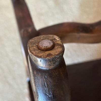 LOT 70L: Two Antique Wooden Foot Stools & Side Table w/ Drawer