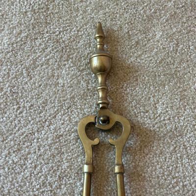 LOT 71L: Vintage Brass Fireplace Tool Set