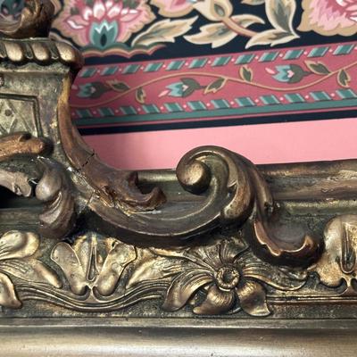LOT 72L: Antique Victorian Carved Gold Wooden Mirror
