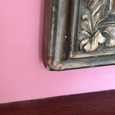 LOT 72L: Antique Victorian Carved Gold Wooden Mirror