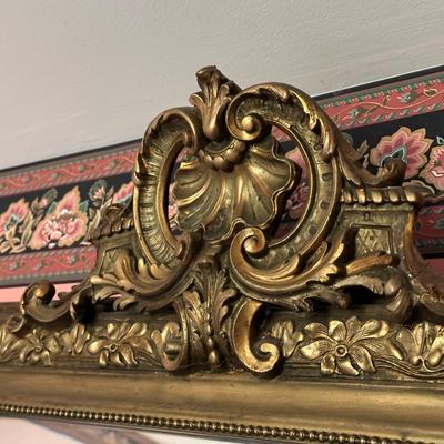 LOT 72L: Antique Victorian Carved Gold Wooden Mirror