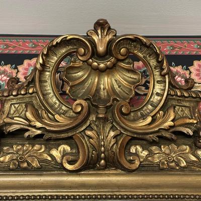 LOT 72L: Antique Victorian Carved Gold Wooden Mirror