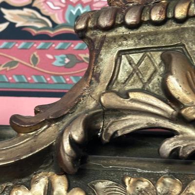 LOT 72L: Antique Victorian Carved Gold Wooden Mirror