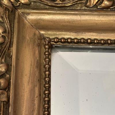 LOT 72L: Antique Victorian Carved Gold Wooden Mirror