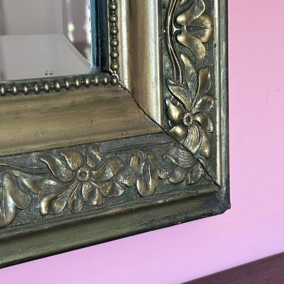 LOT 72L: Antique Victorian Carved Gold Wooden Mirror