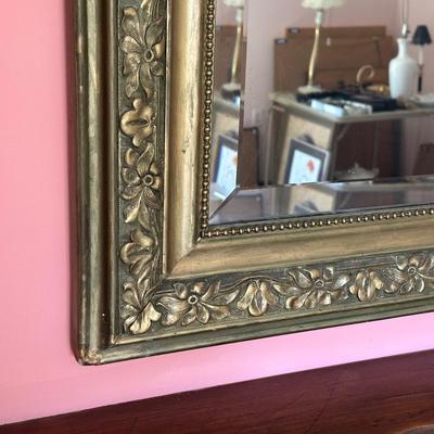 LOT 72L: Antique Victorian Carved Gold Wooden Mirror
