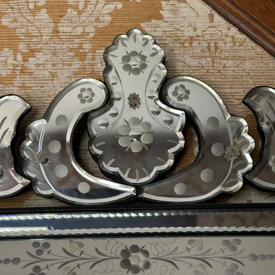 LOT 74H: Mid Century Etched and Beveled Venetian Mirror Circa 1950’s