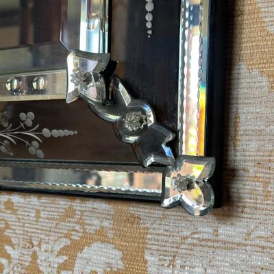 LOT 74H: Mid Century Etched and Beveled Venetian Mirror Circa 1950’s