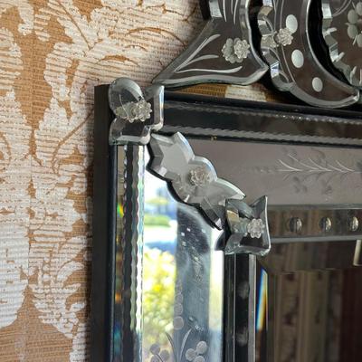 LOT 74H: Mid Century Etched and Beveled Venetian Mirror Circa 1950’s