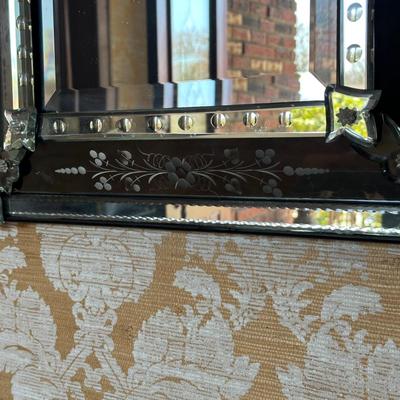 LOT 74H: Mid Century Etched and Beveled Venetian Mirror Circa 1950’s