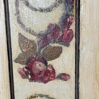LOT 75H: Vintage Hand Painted & Carved German Style Grandfather Clock Cabinet Only