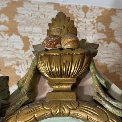 LOT 75H: Vintage Hand Painted & Carved German Style Grandfather Clock Cabinet Only