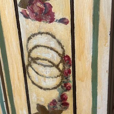 LOT 75H: Vintage Hand Painted & Carved German Style Grandfather Clock Cabinet Only